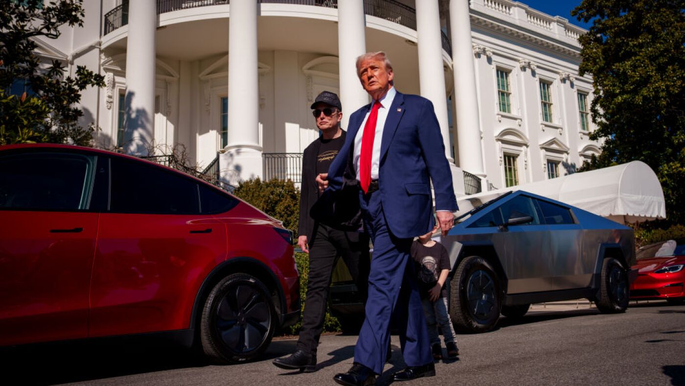 Trump buys a Tesla from Elon Musk at the White House : NPR