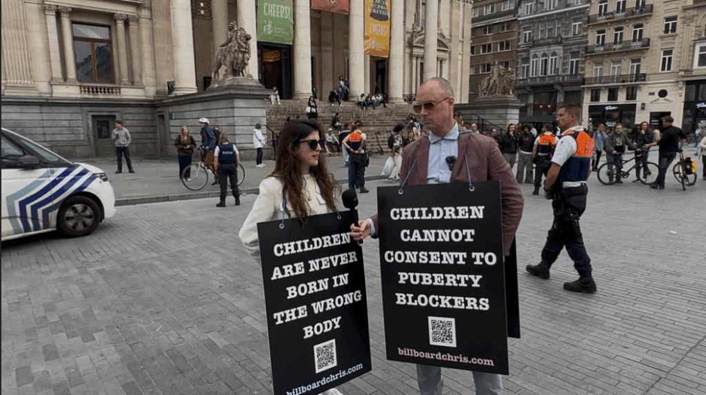 Scottish campaigner arrested in Brussels for holding gender critical sign
