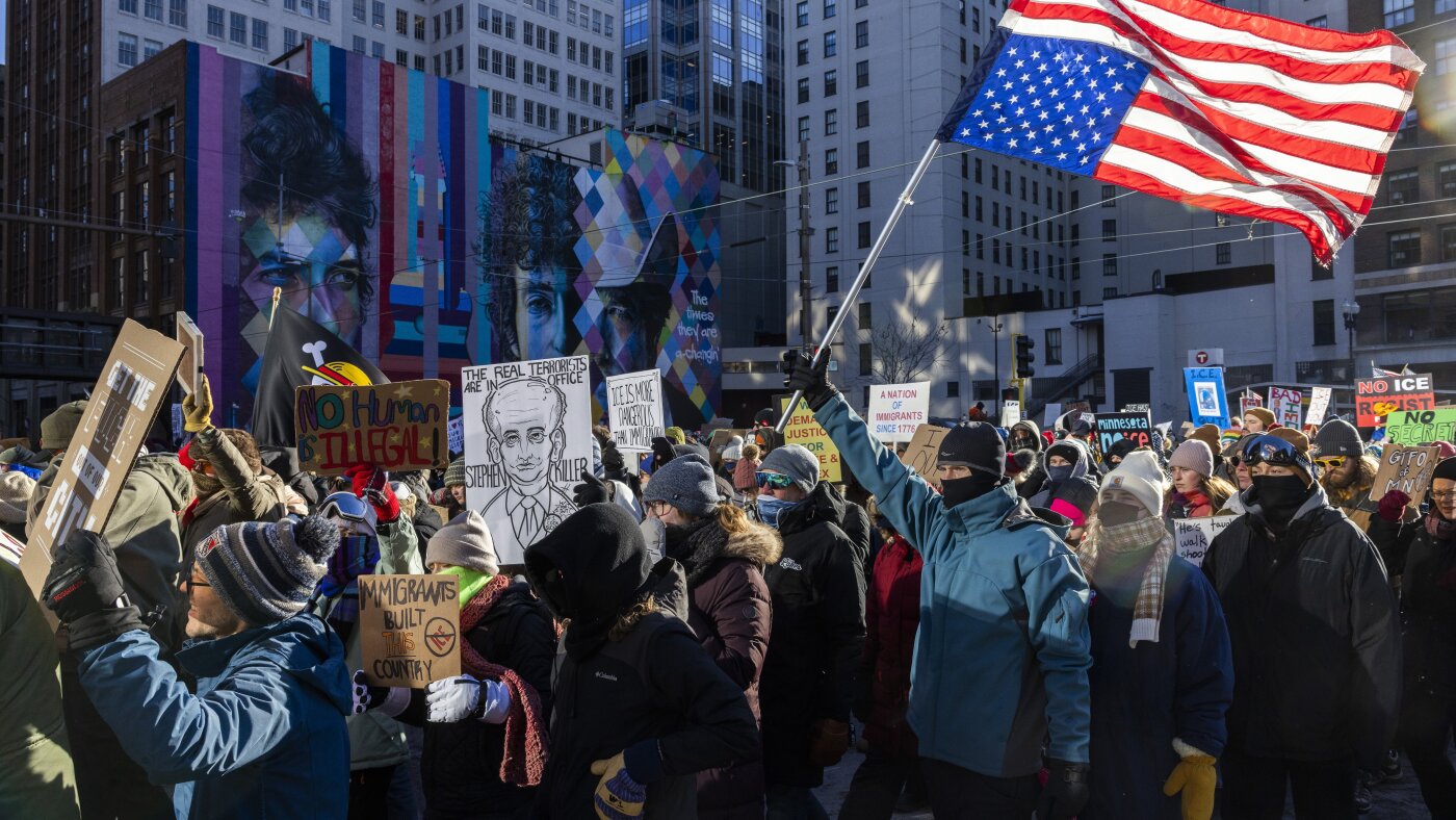 Thousands once again protest ICE in Minneapolis and across the U.S. : The Picture Show : NPR