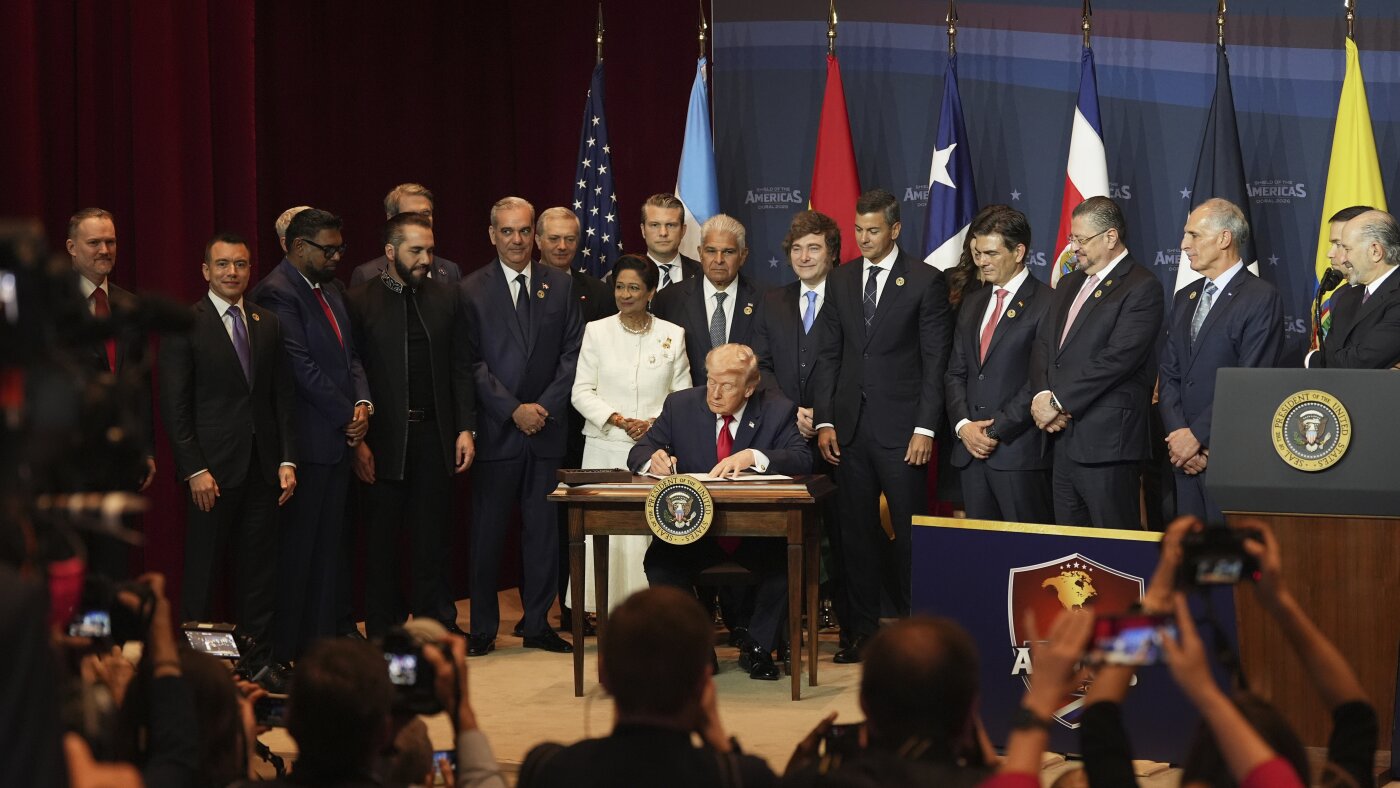 Trump vows to 'take care of Cuba,' praises Venezuela cooperation at summit : NPR