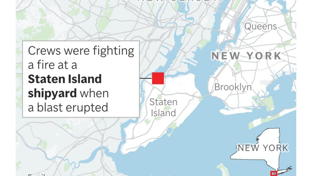 1 person died, 36 injured after blast at New York City shipyard, officials say : NPR