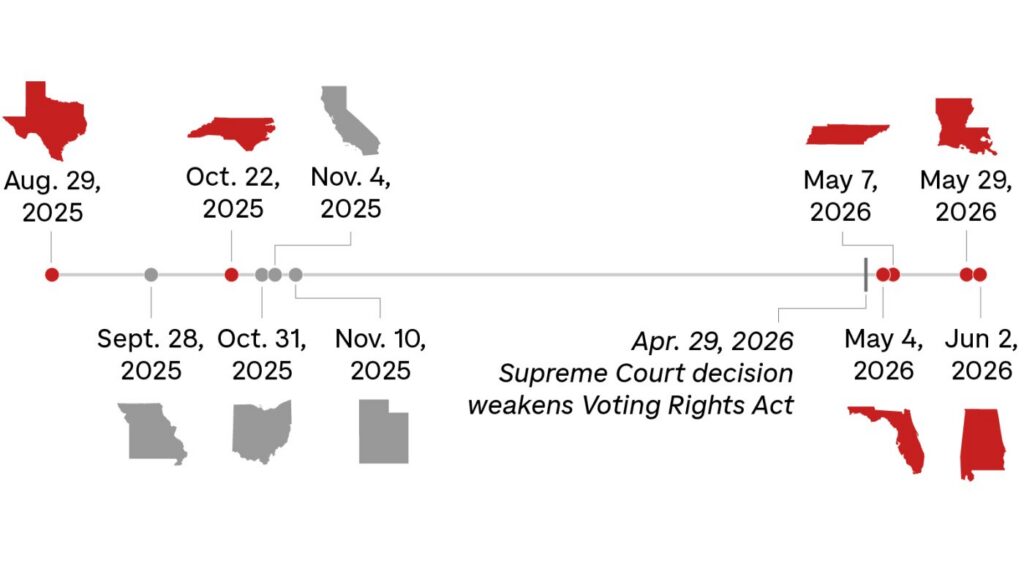 GOP redistricting has divided Black areas in these 6 states : NPR