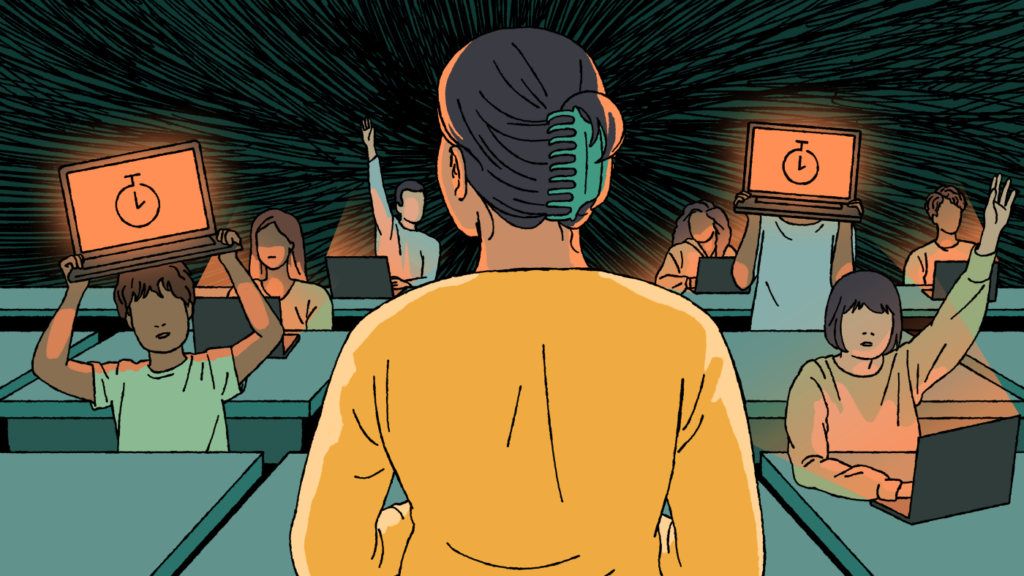 LA school year begins with limits on screens : NPR