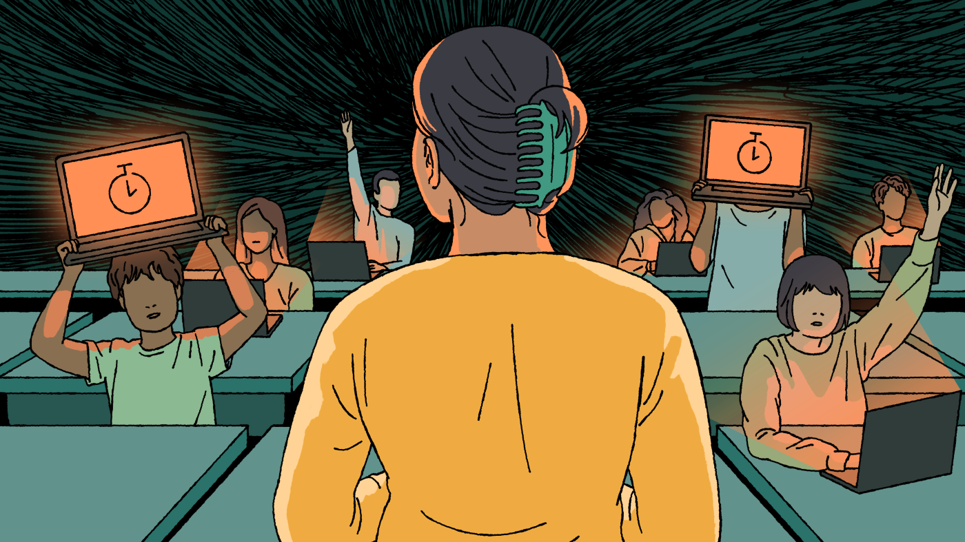 LA school year begins with limits on screens : NPR